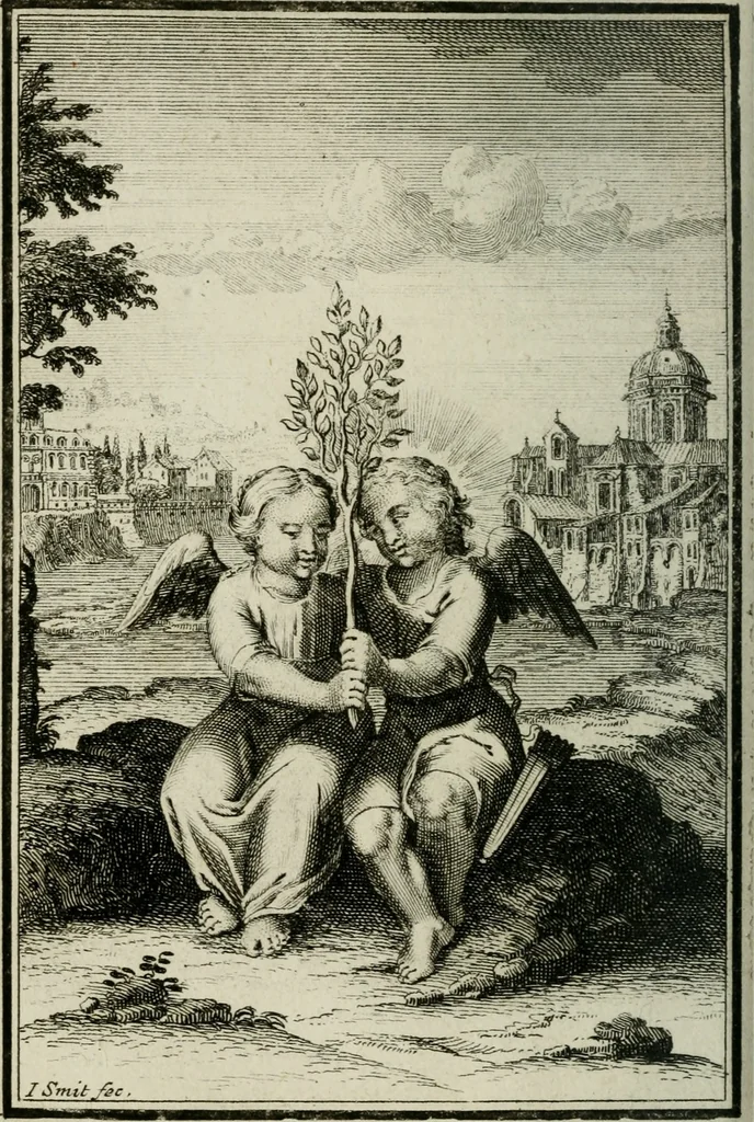 An illustration from L'ame amante de son Dieu, representée dans les emblémes de Hermannus Hugo sur ses pieux desirs: & dans ceux d'Othon Vaenius sur l'amour divin, 1717, leaf 371