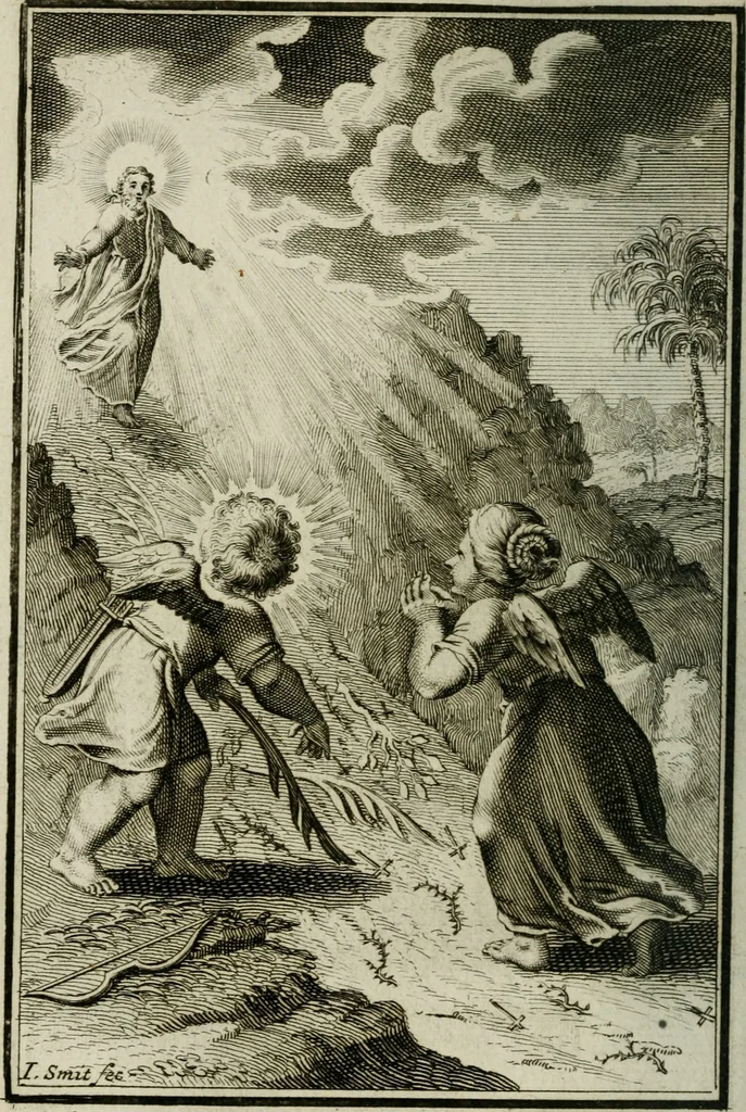 An illustration from L'ame amante de son Dieu, representée dans les emblémes de Hermannus Hugo sur ses pieux desirs: & dans ceux d'Othon Vaenius sur l'amour divin, 1717, leaf 379