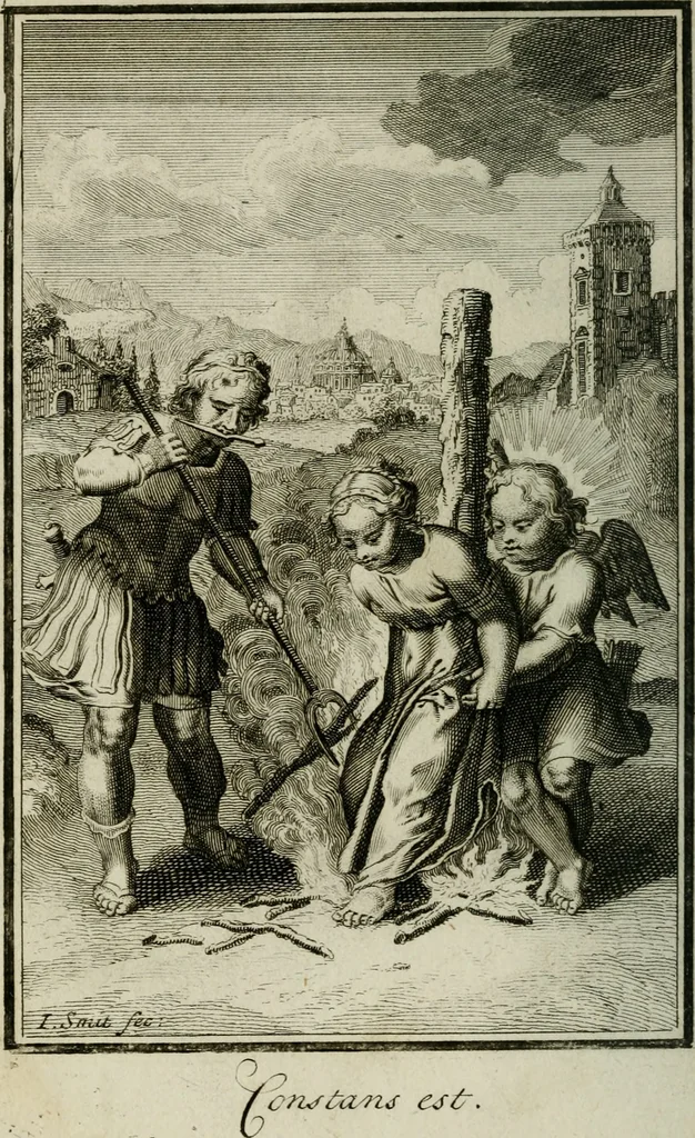 An illustration from L'ame amante de son Dieu, representée dans les emblémes de Hermannus Hugo sur ses pieux desirs: & dans ceux d'Othon Vaenius sur l'amour divin, 1717, leaf 383
