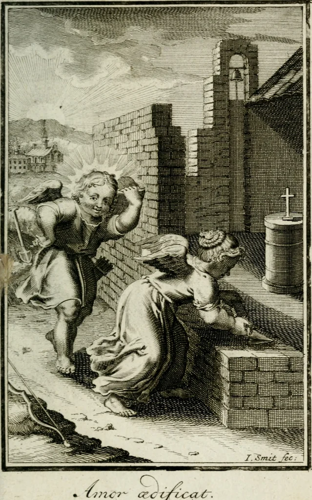 An illustration from L'ame amante de son Dieu, representée dans les emblémes de Hermannus Hugo sur ses pieux desirs: & dans ceux d'Othon Vaenius sur l'amour divin, 1717, leaf 384