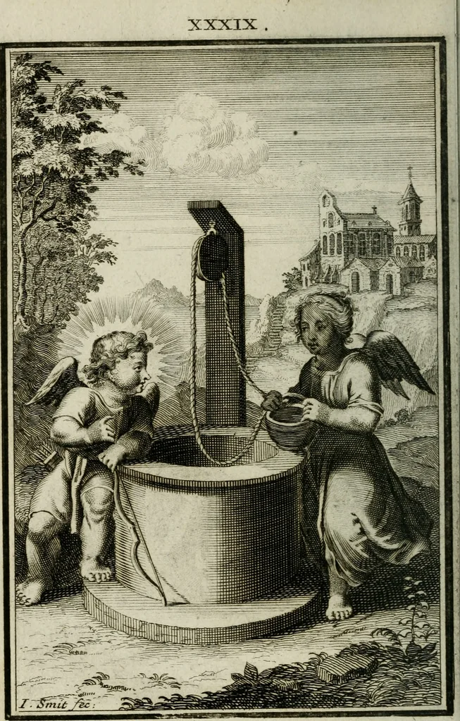 An illustration from L'ame amante de son Dieu, representée dans les emblémes de Hermannus Hugo sur ses pieux desirs: & dans ceux d'Othon Vaenius sur l'amour divin, 1717, leaf 391