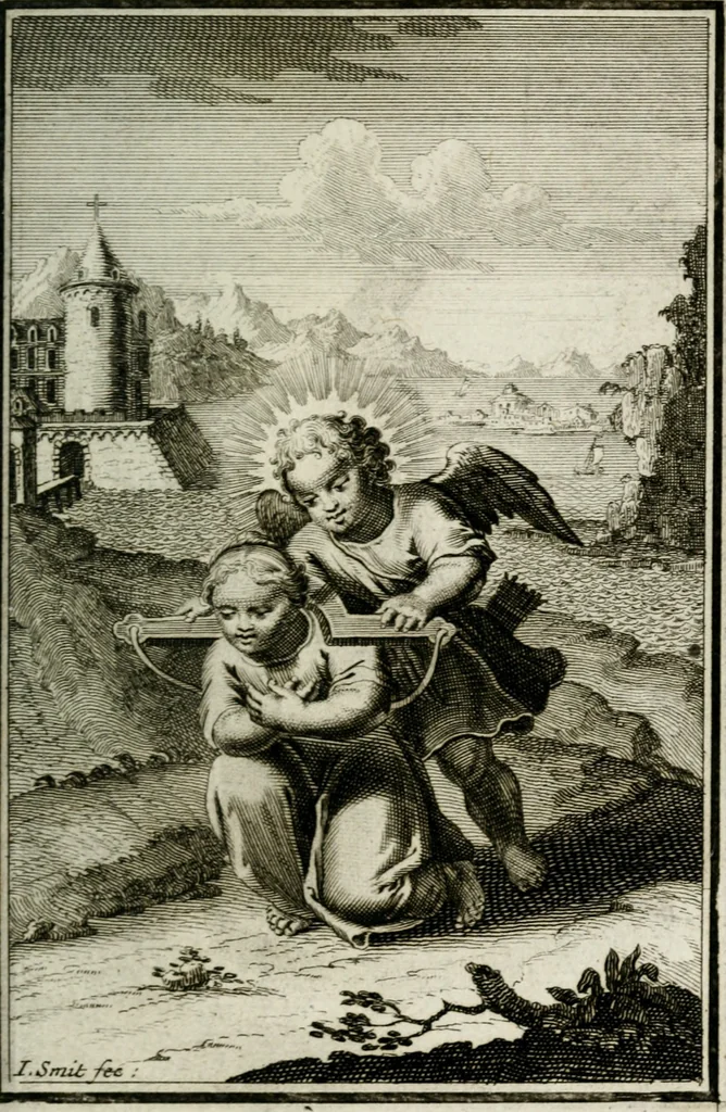 An illustration from L'ame amante de son Dieu, representée dans les emblémes de Hermannus Hugo sur ses pieux desirs: & dans ceux d'Othon Vaenius sur l'amour divin, 1717, leaf 392