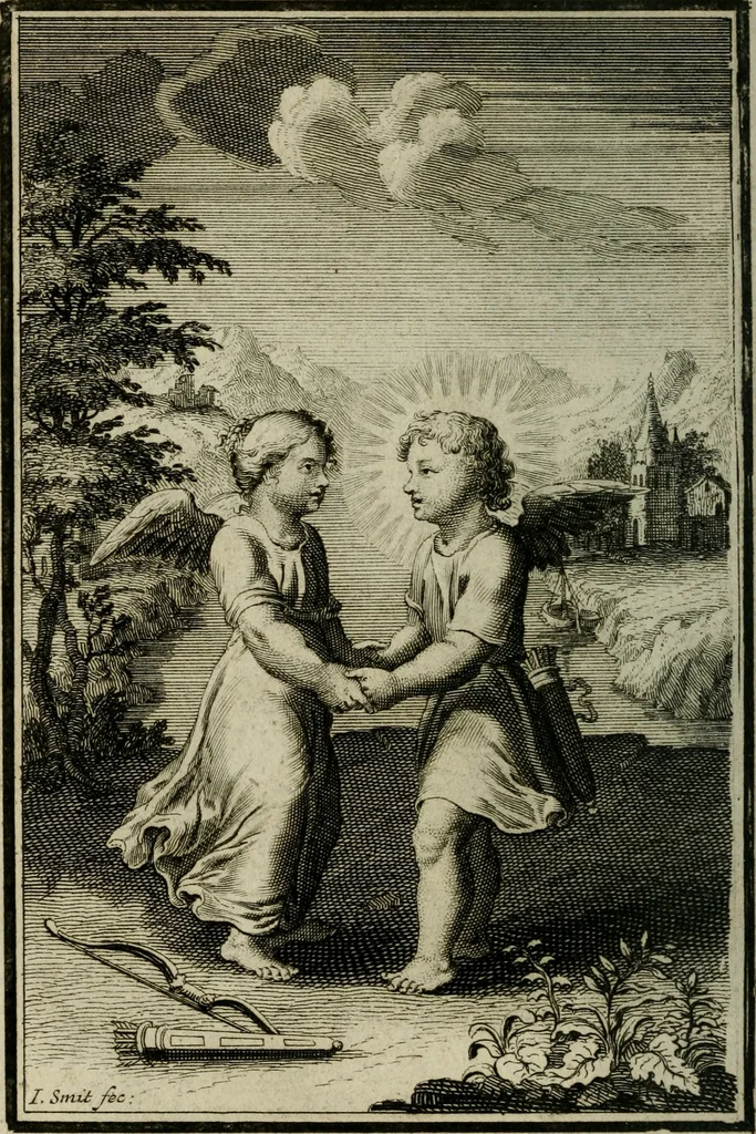 An illustration from L'ame amante de son Dieu, representée dans les emblémes de Hermannus Hugo sur ses pieux desirs: & dans ceux d'Othon Vaenius sur l'amour divin, 1717, leaf 407