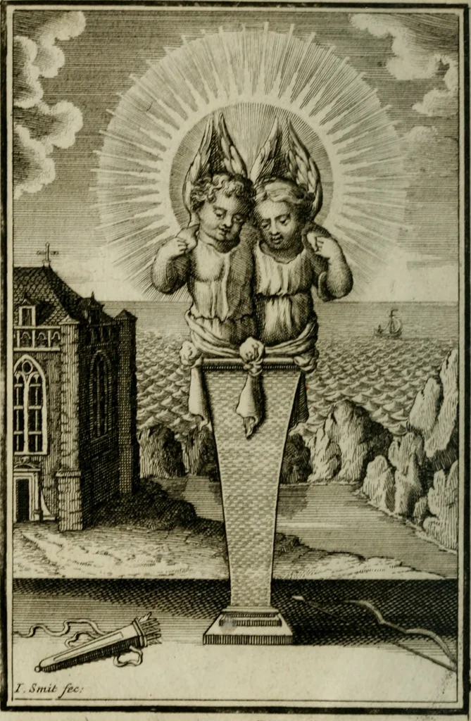 An illustration from L'ame amante de son Dieu, representée dans les emblémes de Hermannus Hugo sur ses pieux desirs: & dans ceux d'Othon Vaenius sur l'amour divin, 1717, leaf 431
