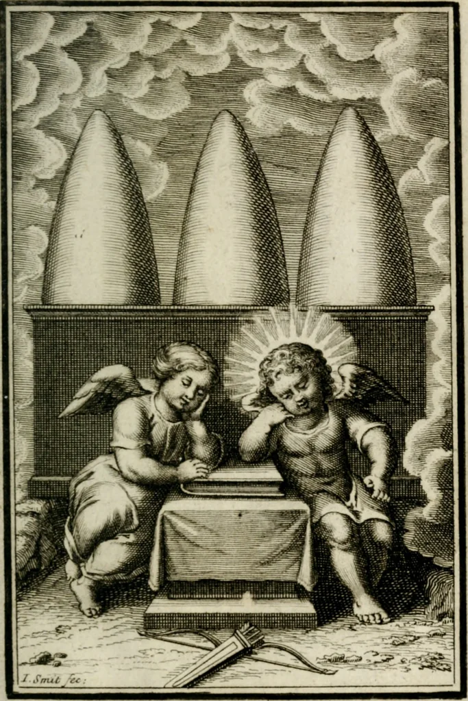 An illustration from L'ame amante de son Dieu, representée dans les emblémes de Hermannus Hugo sur ses pieux desirs: & dans ceux d'Othon Vaenius sur l'amour divin, 1717, leaf 432