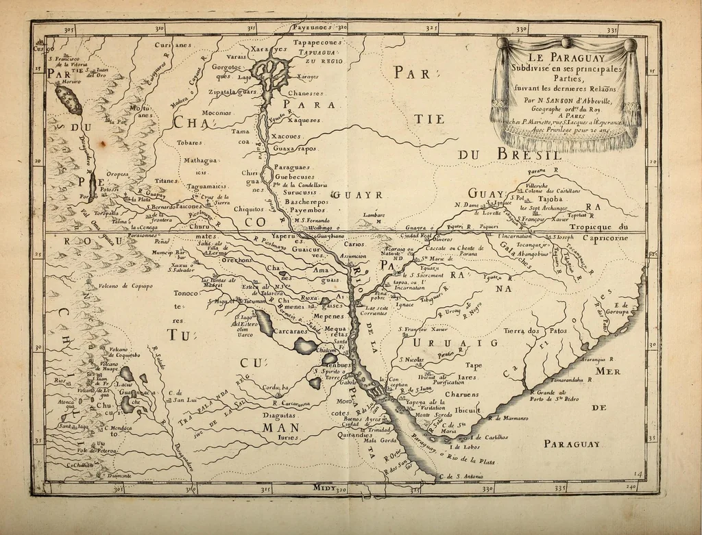 An illustration from L'Amerique, en plusieurs cartes nouvelles, et exactes, &c [cartographic material] : en divers traitez de geographie, et d'histoire : la ou sont descrits succinctement, & avec une belle methode, & facile : ses empires, ses monarchies, ses estats, &c. : les moeurs, les langues, les religions, le negoce et la richesse de ses peuples, &c. : et ce qu'il y a de plus beau & de plus rare dans toutes ses parties, & dans ses isles, 1667, leaf 175