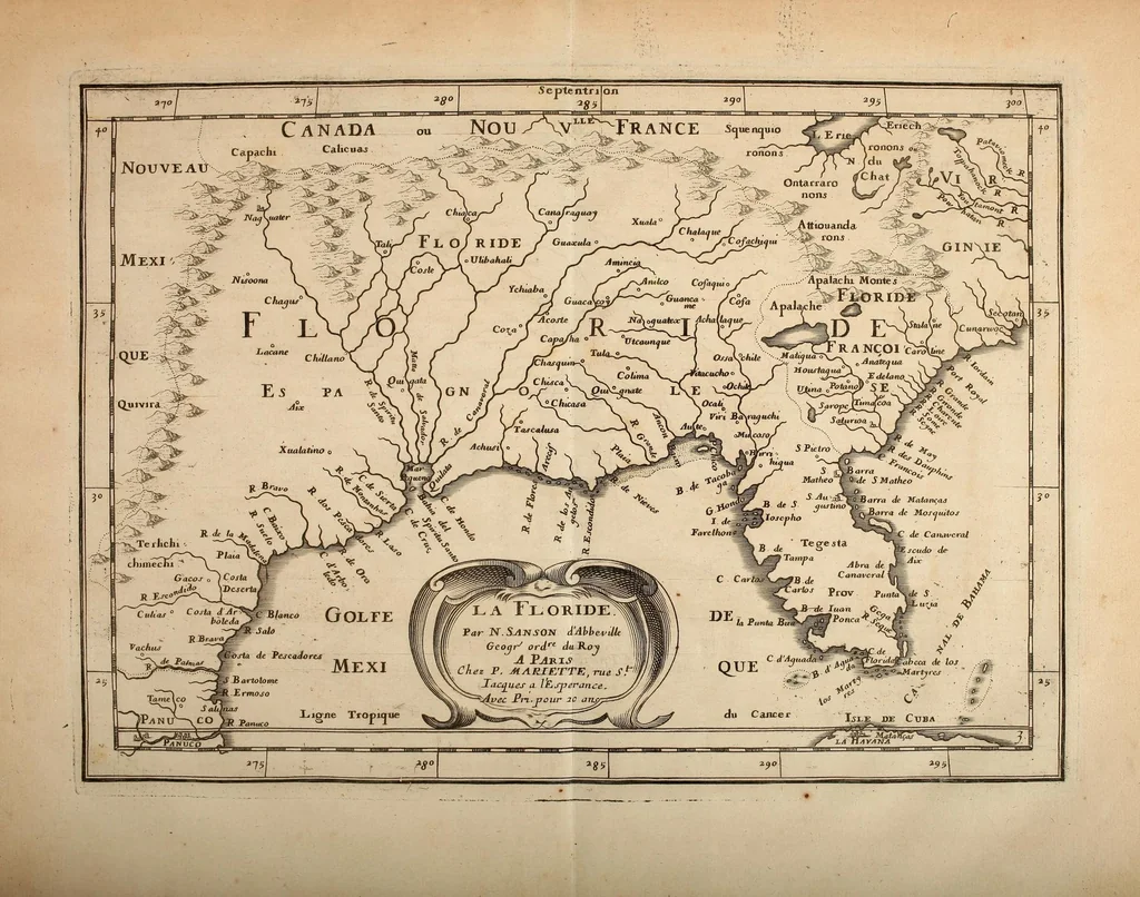 An illustration from L'Amerique, en plusieurs cartes nouvelles, et exactes, &c [cartographic material] : en divers traitez de geographie, et d'histoire : la ou sont descrits succinctement, & avec une belle methode, & facile : ses empires, ses monarchies, ses estats, &c. : les moeurs, les langues, les religions, le negoce et la richesse de ses peuples, &c. : et ce qu'il y a de plus beau & de plus rare dans toutes ses parties, & dans ses isles, 1667, leaf 51