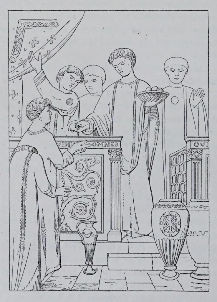 An illustration from La messe : études archéologiques sur ses monuments, 1883, leaf 186