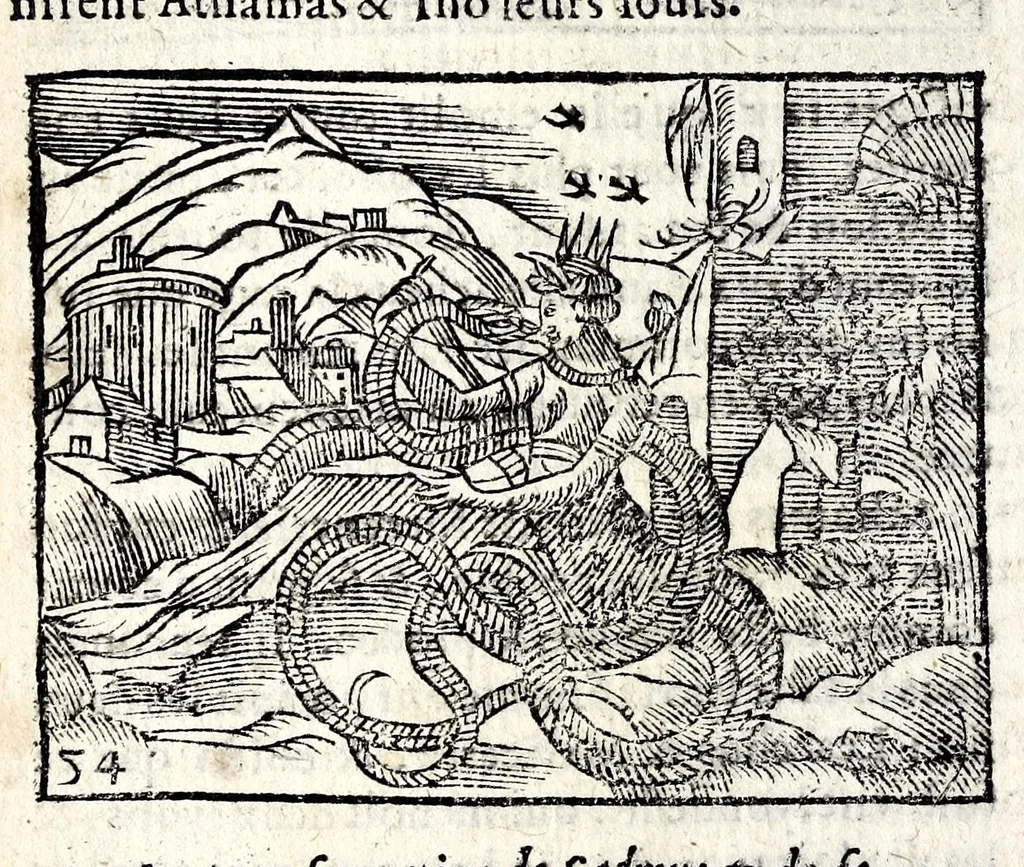 An illustration from La Metamorphose d'Ouide : contenant l'Olympe des histoires poëtiques : traduits de latin en françois, 1608, leaf 178
