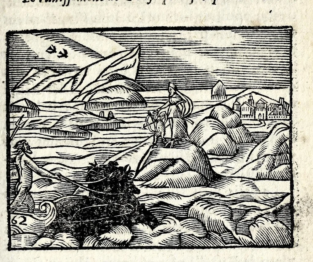 An illustration from La Metamorphose d'Ouide : contenant l'Olympe des histoires poëtiques : traduits de latin en françois, 1608, leaf 195