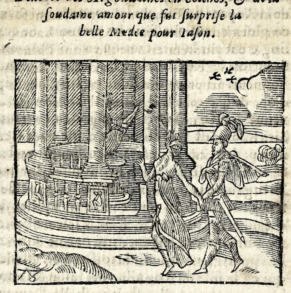 An illustration from La Metamorphose d'Ouide : contenant l'Olympe des histoires poëtiques : traduits de latin en françois, 1608, leaf 275