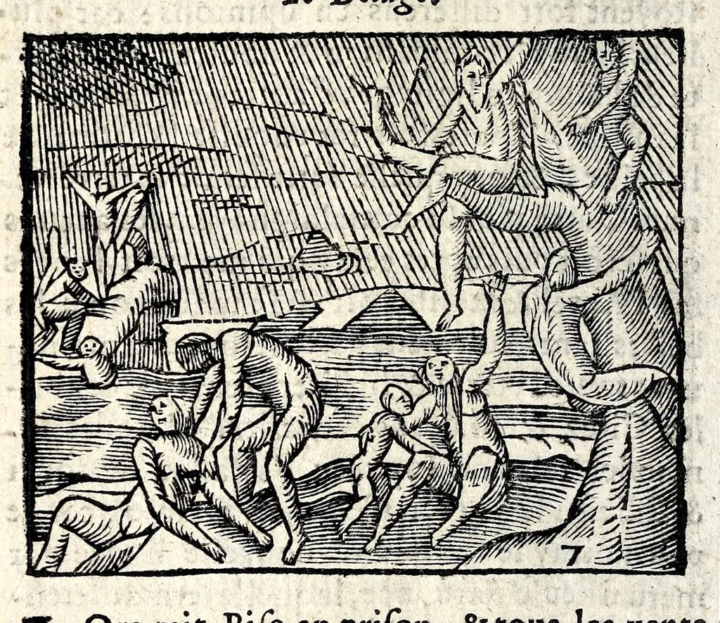 An illustration from La Metamorphose d'Ouide : contenant l'Olympe des histoires poëtiques : traduits de latin en françois, 1608, leaf 34
