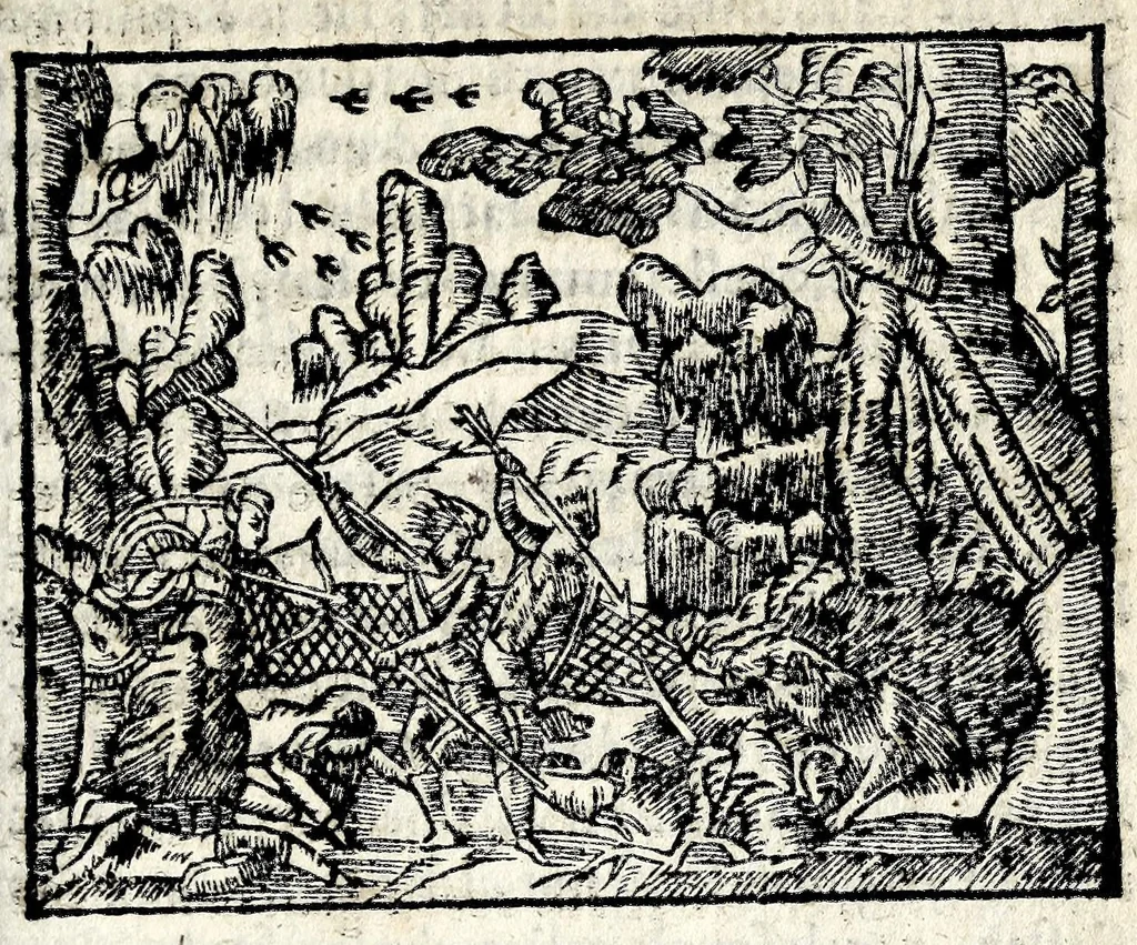 An illustration from La Metamorphose d'Ouide : contenant l'Olympe des histoires poëtiques : traduits de latin en françois, 1608, leaf 341