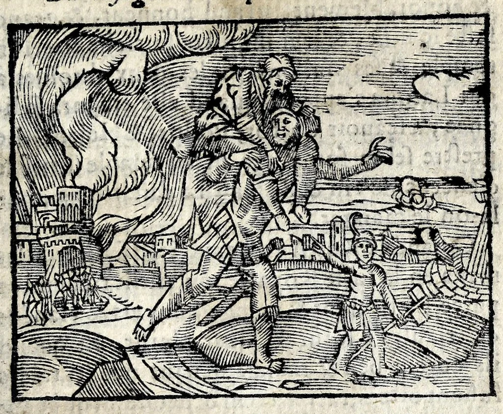An illustration from La Metamorphose d'Ouide : contenant l'Olympe des histoires poëtiques : traduits de latin en françois, 1608, leaf 653