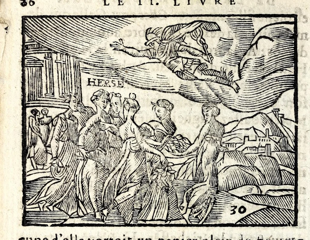 An illustration from La Metamorphose d'Ouide : contenant l'Olympe des histoires poëtiques : traduits de latin en françois, 1608, leaf 92