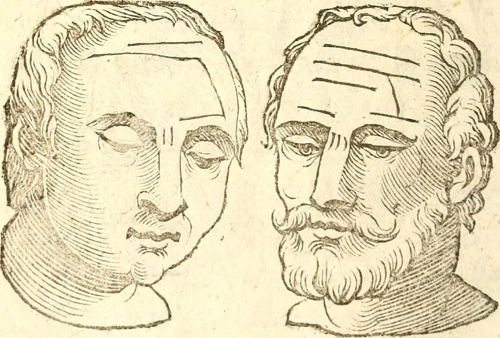 An illustration from La metoposcopia, ouero, Commensuratione delle linee della fronte, 1629, leaf 91
