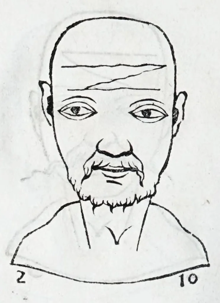 An illustration from La metoposcopie de H. Cardan, medecin milanois : comprise en treize liures, et huit cens figures de la face humaine : a laquelle a esté adjousté, Le traicté des marques naturelles du corps, par Melampus, antien autheur grec : le tout traduit en françois par le sieur C. M. de Laurendiere, docteur en medecine, 1658, leaf 166