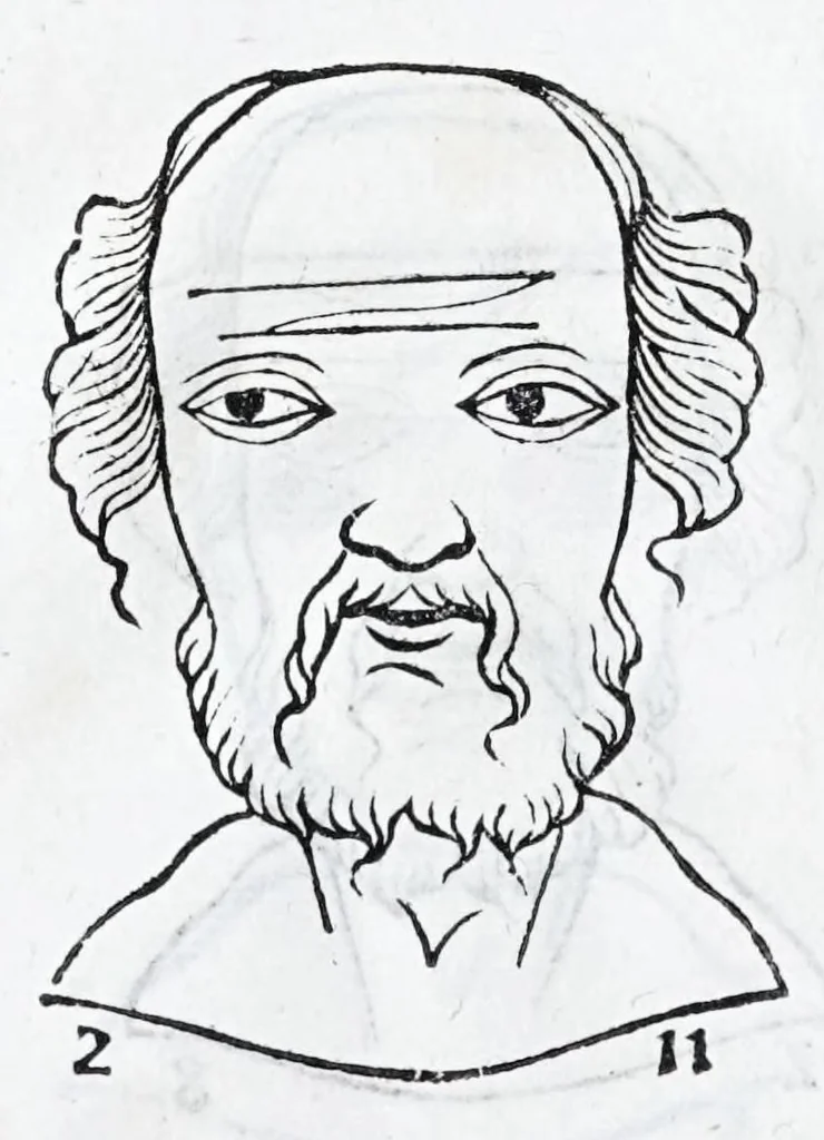 An illustration from La metoposcopie de H. Cardan, medecin milanois : comprise en treize liures, et huit cens figures de la face humaine : a laquelle a esté adjousté, Le traicté des marques naturelles du corps, par Melampus, antien autheur grec : le tout traduit en françois par le sieur C. M. de Laurendiere, docteur en medecine, 1658, leaf 166