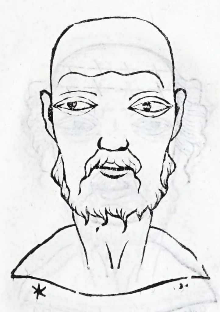 An illustration from La metoposcopie de H. Cardan, medecin milanois : comprise en treize liures, et huit cens figures de la face humaine : a laquelle a esté adjousté, Le traicté des marques naturelles du corps, par Melampus, antien autheur grec : le tout traduit en françois par le sieur C. M. de Laurendiere, docteur en medecine, 1658, leaf 91