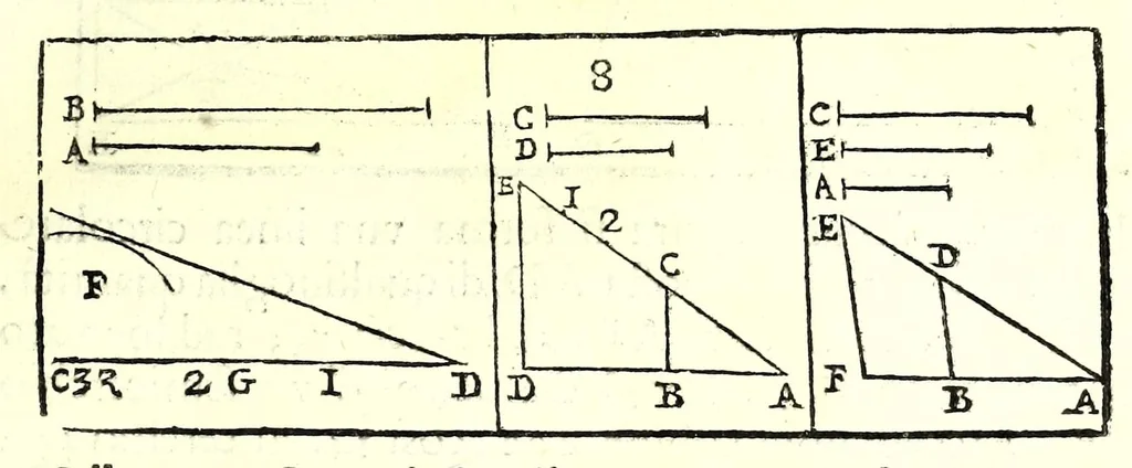 An illustration from La militare architettura, ouero, Fortificatione moderna : cauata dall'esperienza, e da varie maniere più pratticabili, con le regole principali dell'aritmetica, e dottrina de' triangoli spettante all'arte, espugnatione, e guardia delle piazze, et vn trattato dell'arte militare del capitan Pietro Ruggiero .., 1661, leaf 45