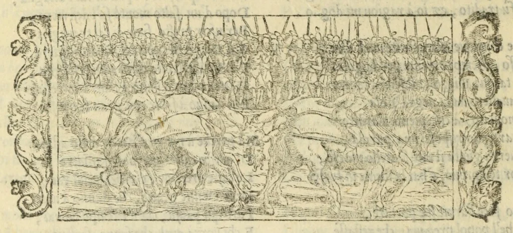 An illustration from L'amore di Trolio et Griseida, ove, Si tratta in bvona parte la Gverra de Troia, 1553, leaf 114