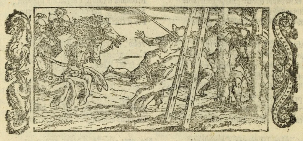 An illustration from L'amore di Trolio et Griseida, ove, Si tratta in bvona parte la Gverra de Troia, 1553, leaf 42