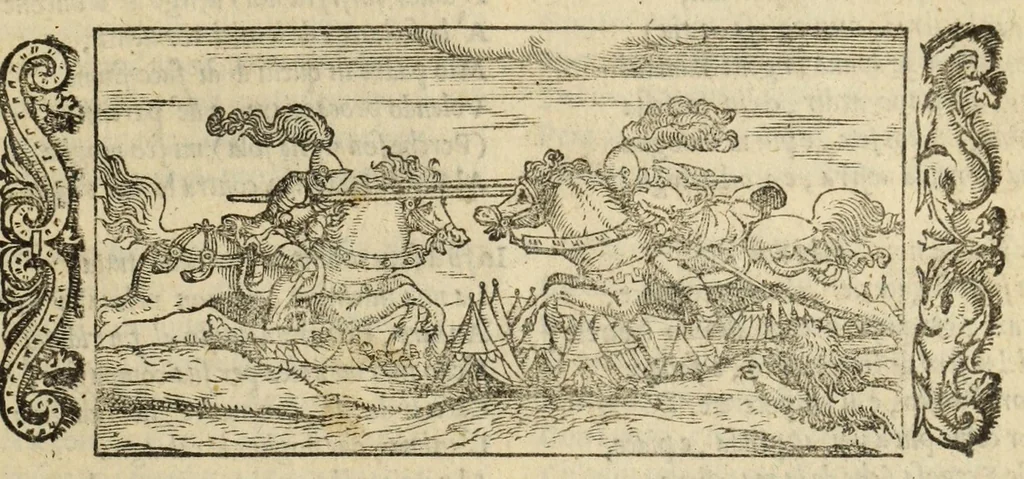 An illustration from L'amore di Trolio et Griseida, ove, Si tratta in bvona parte la Gverra de Troia, 1553, leaf 65