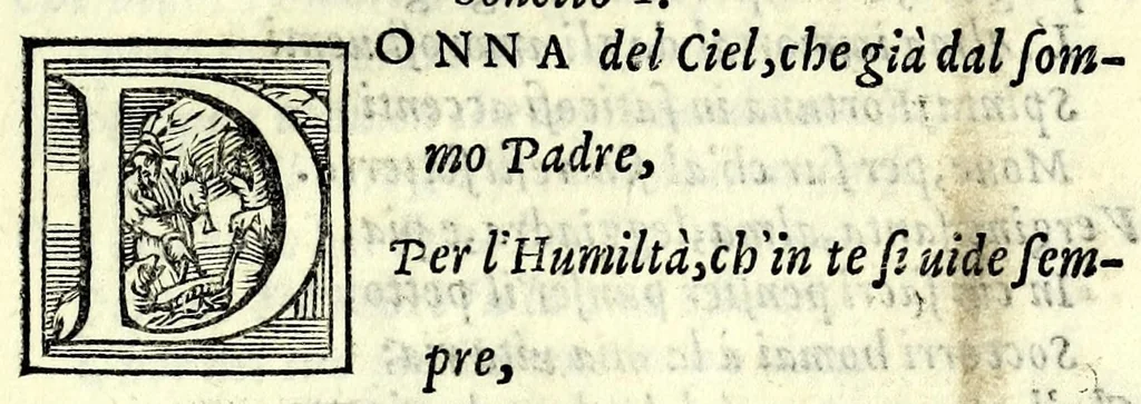 An illustration from L'amorose rime, 1559, leaf 51