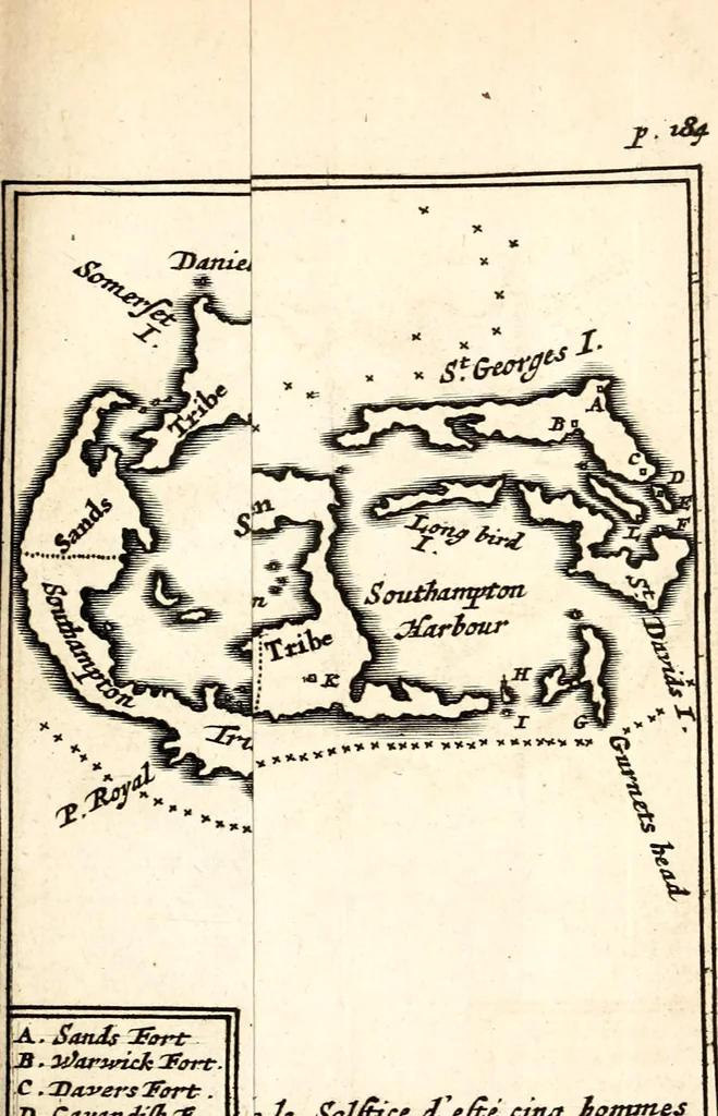 An illustration from L'Amérique angloise, ou Description des isles et terres du roi d'Angleterre, dans l'Amérique, 1688, leaf 218