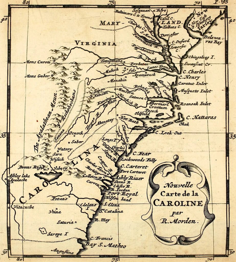 An illustration from L'Amérique angloise, ou Description des isles et terres du roi d'Angleterre, dans l'Amérique, 1688, leaf 235