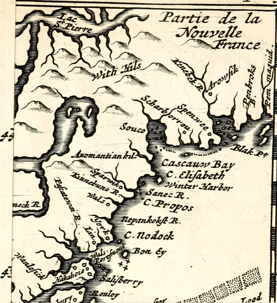 An illustration from L'Amérique angloise, ou Description des isles et terres du roi d'Angleterre, dans l'Amérique, 1688, leaf 298