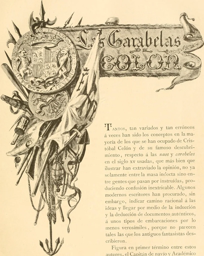 An illustration from La nao Santa María : memória de la Comisión Arqueológica Ejecutiva, 1892, 1892, leaf 13