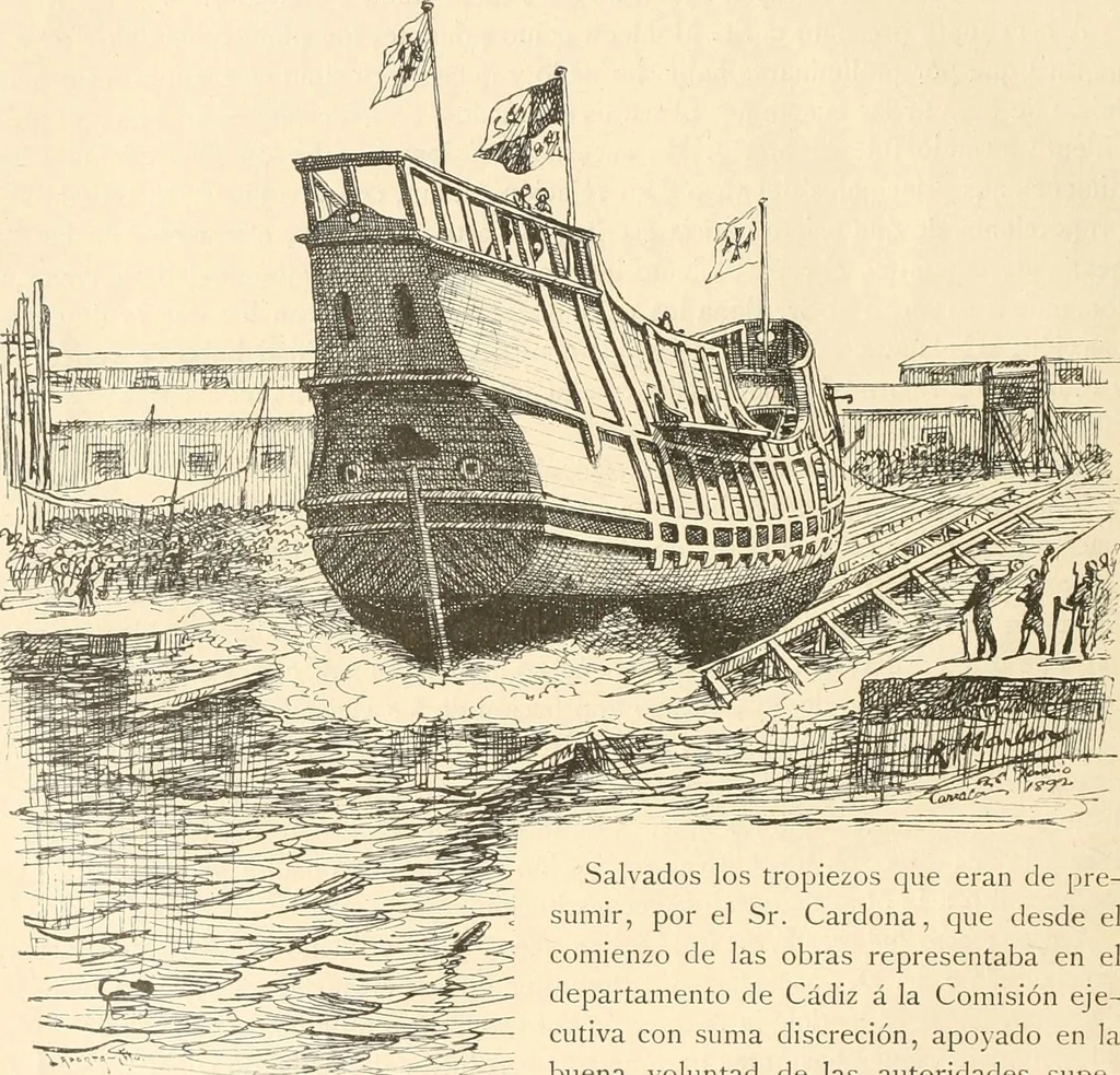An illustration from La nao Santa María : memória de la Comisión Arqueológica Ejecutiva, 1892, 1892, leaf 16