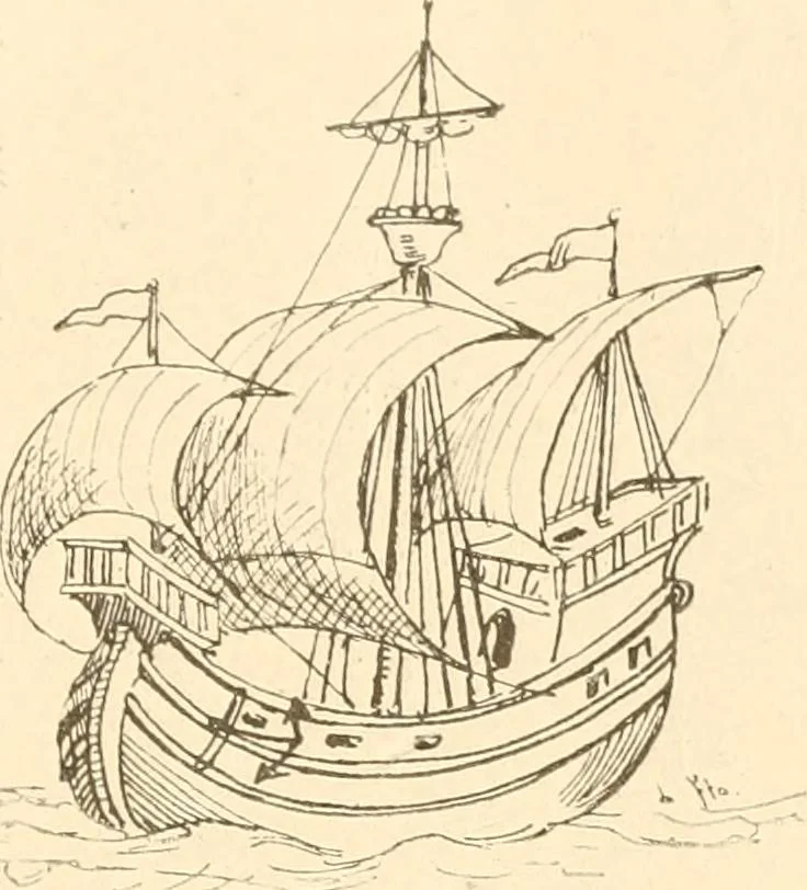 An illustration from La nao Santa María : memória de la Comisión Arqueológica Ejecutiva, 1892, 1892, leaf 27