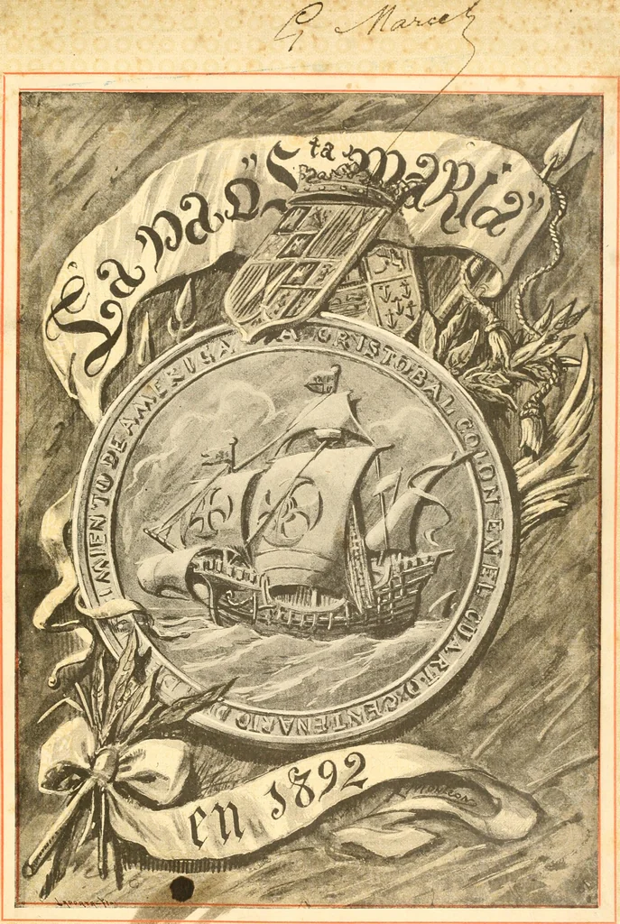 An illustration from La nao Santa María : memória de la Comisión Arqueológica Ejecutiva, 1892, 1892, leaf 5