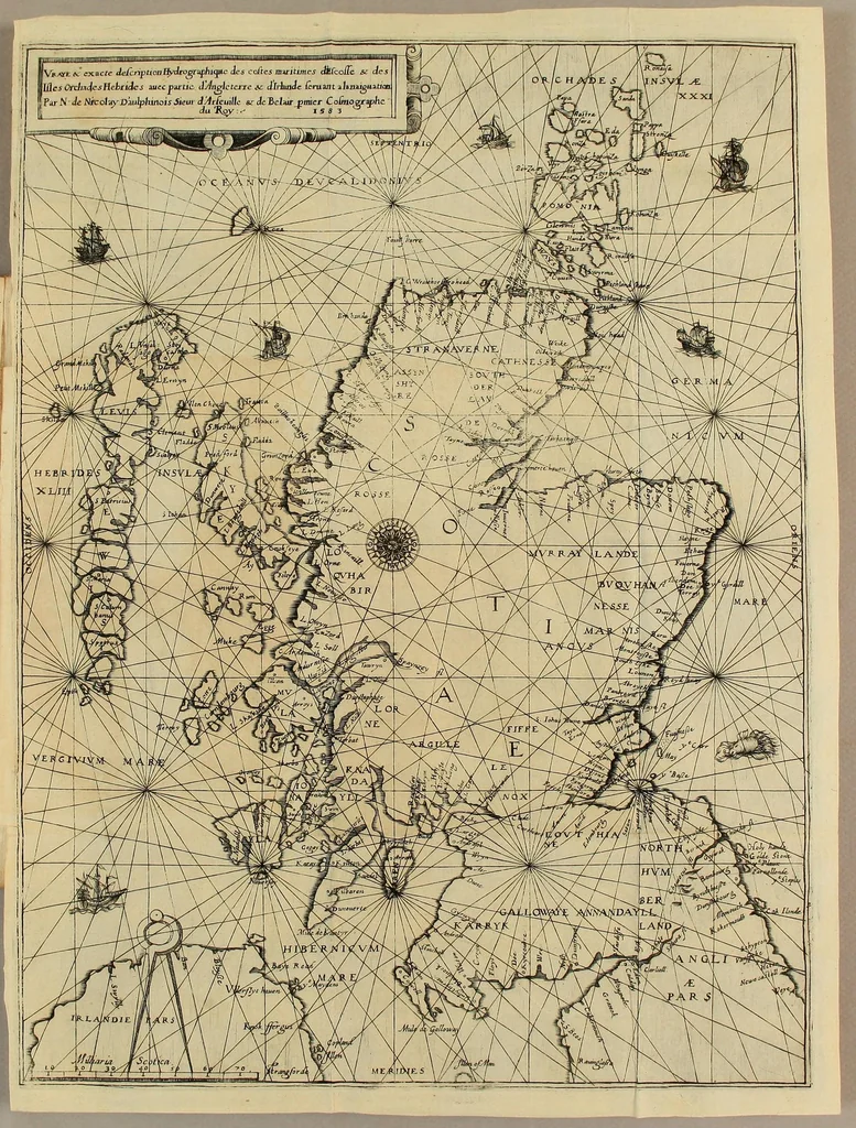 An illustration from La navigation du roy d'Escosse Iaques cinquiesme du nom, autour de son royaume, & Isles Hebrides & Orchades, soubz la conduicte d'Alexandre Lyndsay excellent pilote escossois., 1583, leaf 17