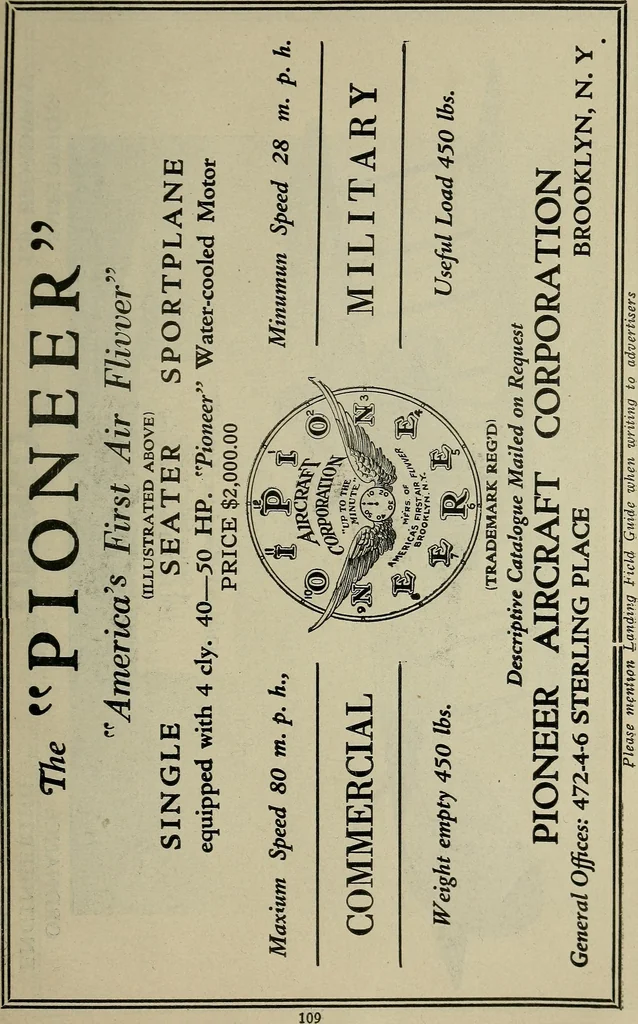 An illustration from Landing field guide and pilot's log book, 1920, leaf 112