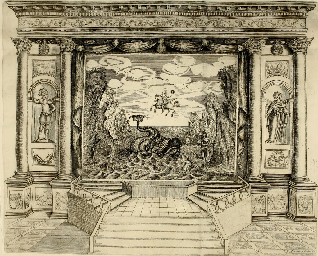 An illustration from L'Andromeda, 1639, leaf 98