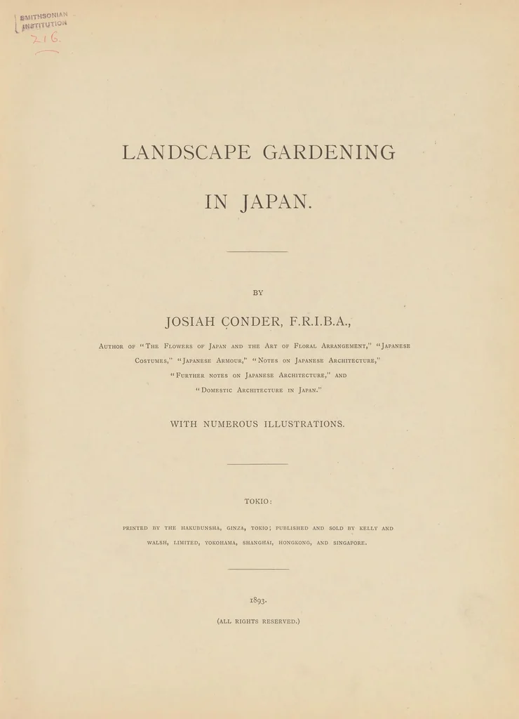 An illustration from Landscape gardening in Japan, 1893, leaf 9