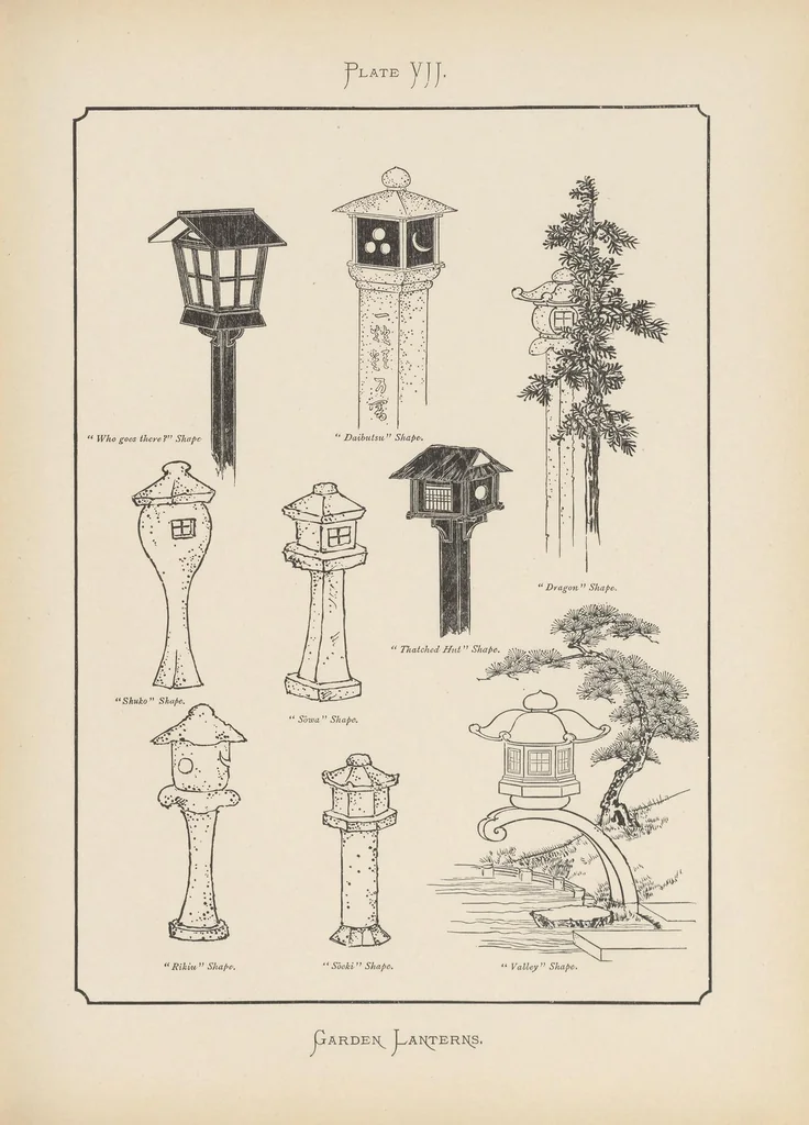 An illustration from Landscape gardening in Japan, 1893, leaf 95