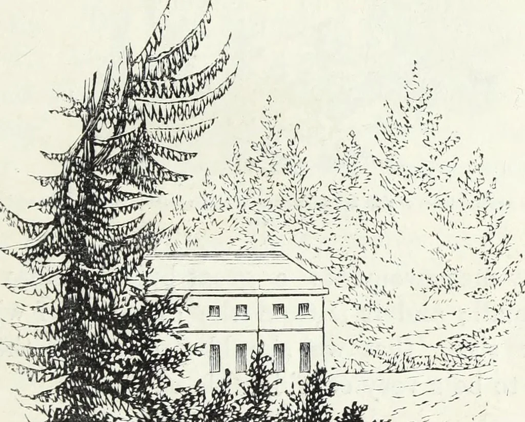 An illustration from The landscape gardening and landscape architecture of the late Humphry Repton, esq., being his entire works on these subjects : ...with historical and scientific introduction, a systematic analysis, a biographical notice, notes, and copious alphabetical index, 1840, leaf 100