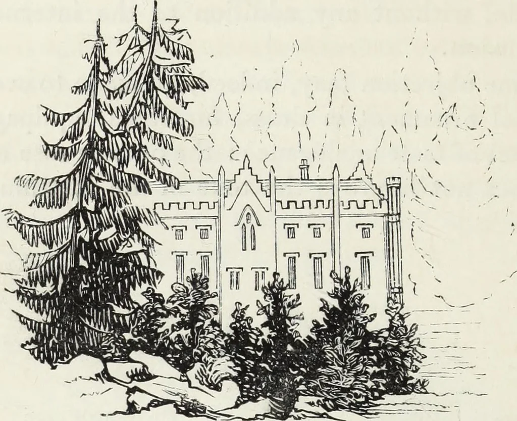 An illustration from The landscape gardening and landscape architecture of the late Humphry Repton, esq., being his entire works on these subjects : ...with historical and scientific introduction, a systematic analysis, a biographical notice, notes, and copious alphabetical index, 1840, leaf 101