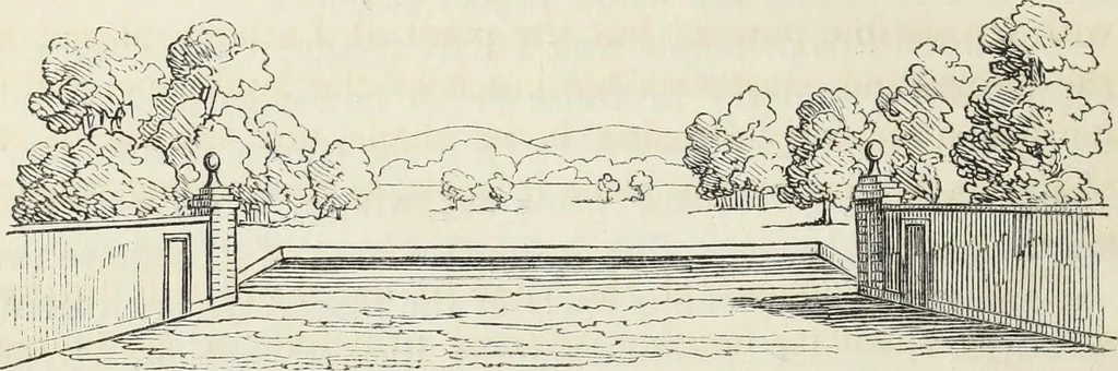An illustration from The landscape gardening and landscape architecture of the late Humphry Repton, esq., being his entire works on these subjects : ...with historical and scientific introduction, a systematic analysis, a biographical notice, notes, and copious alphabetical index, 1840, leaf 129