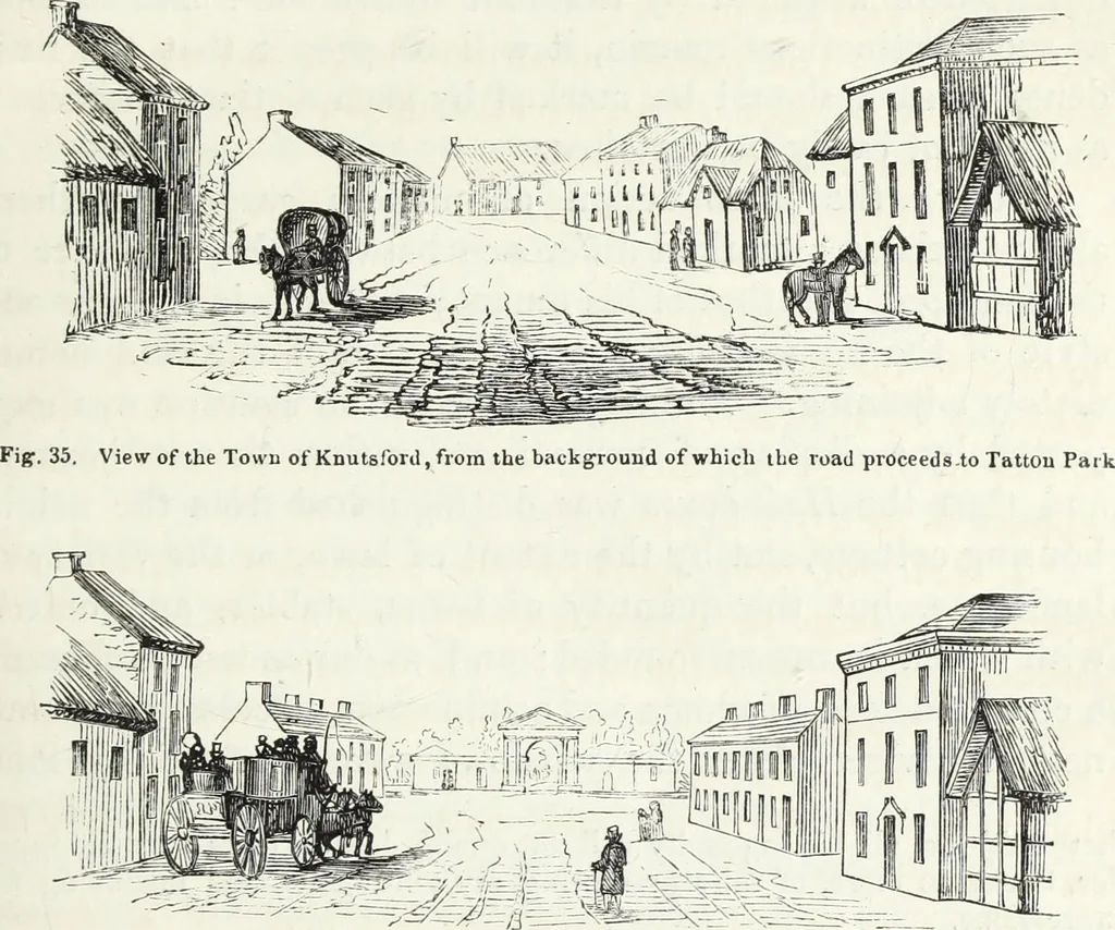 An illustration from The landscape gardening and landscape architecture of the late Humphry Repton, esq., being his entire works on these subjects : ...with historical and scientific introduction, a systematic analysis, a biographical notice, notes, and copious alphabetical index, 1840, leaf 134