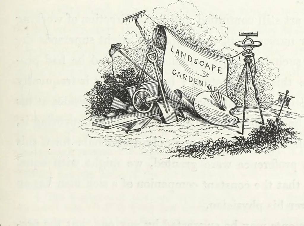 An illustration from The landscape gardening and landscape architecture of the late Humphry Repton, esq., being his entire works on these subjects : ...with historical and scientific introduction, a systematic analysis, a biographical notice, notes, and copious alphabetical index, 1840, leaf 162