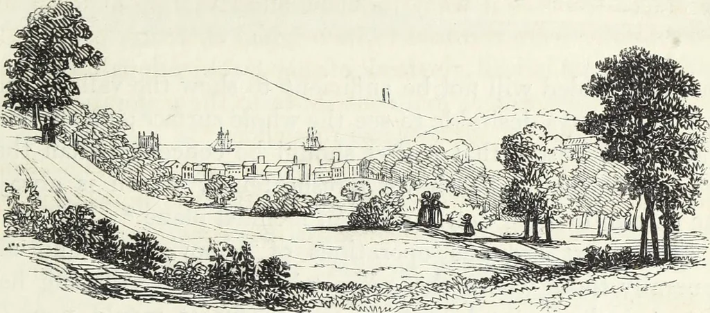 An illustration from The landscape gardening and landscape architecture of the late Humphry Repton, esq., being his entire works on these subjects : ...with historical and scientific introduction, a systematic analysis, a biographical notice, notes, and copious alphabetical index, 1840, leaf 180