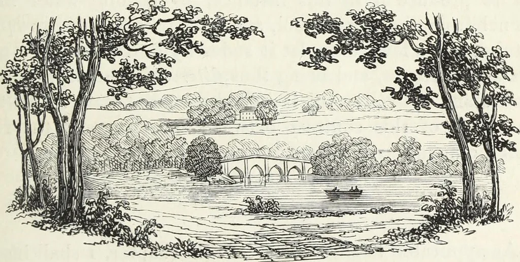 An illustration from The landscape gardening and landscape architecture of the late Humphry Repton, esq., being his entire works on these subjects : ...with historical and scientific introduction, a systematic analysis, a biographical notice, notes, and copious alphabetical index, 1840, leaf 206