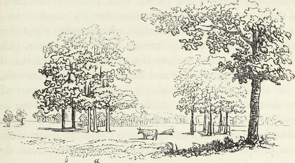 An illustration from The landscape gardening and landscape architecture of the late Humphry Repton, esq., being his entire works on these subjects : ...with historical and scientific introduction, a systematic analysis, a biographical notice, notes, and copious alphabetical index, 1840, leaf 212