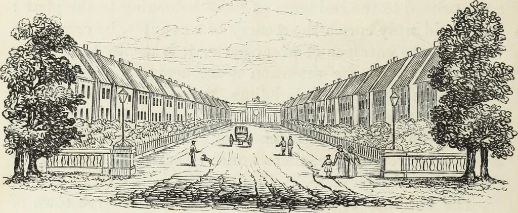 An illustration from The landscape gardening and landscape architecture of the late Humphry Repton, esq., being his entire works on these subjects : ...with historical and scientific introduction, a systematic analysis, a biographical notice, notes, and copious alphabetical index, 1840, leaf 291