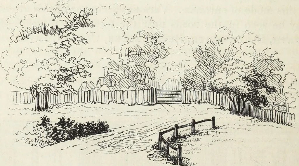 An illustration from The landscape gardening and landscape architecture of the late Humphry Repton, esq., being his entire works on these subjects : ...with historical and scientific introduction, a systematic analysis, a biographical notice, notes, and copious alphabetical index, 1840, leaf 291